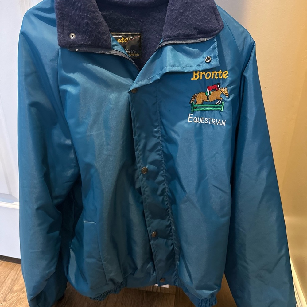 Vintage Bronte Equestrian Jacket Horse Riding  – Teal, Fleece-Lined, Size Large